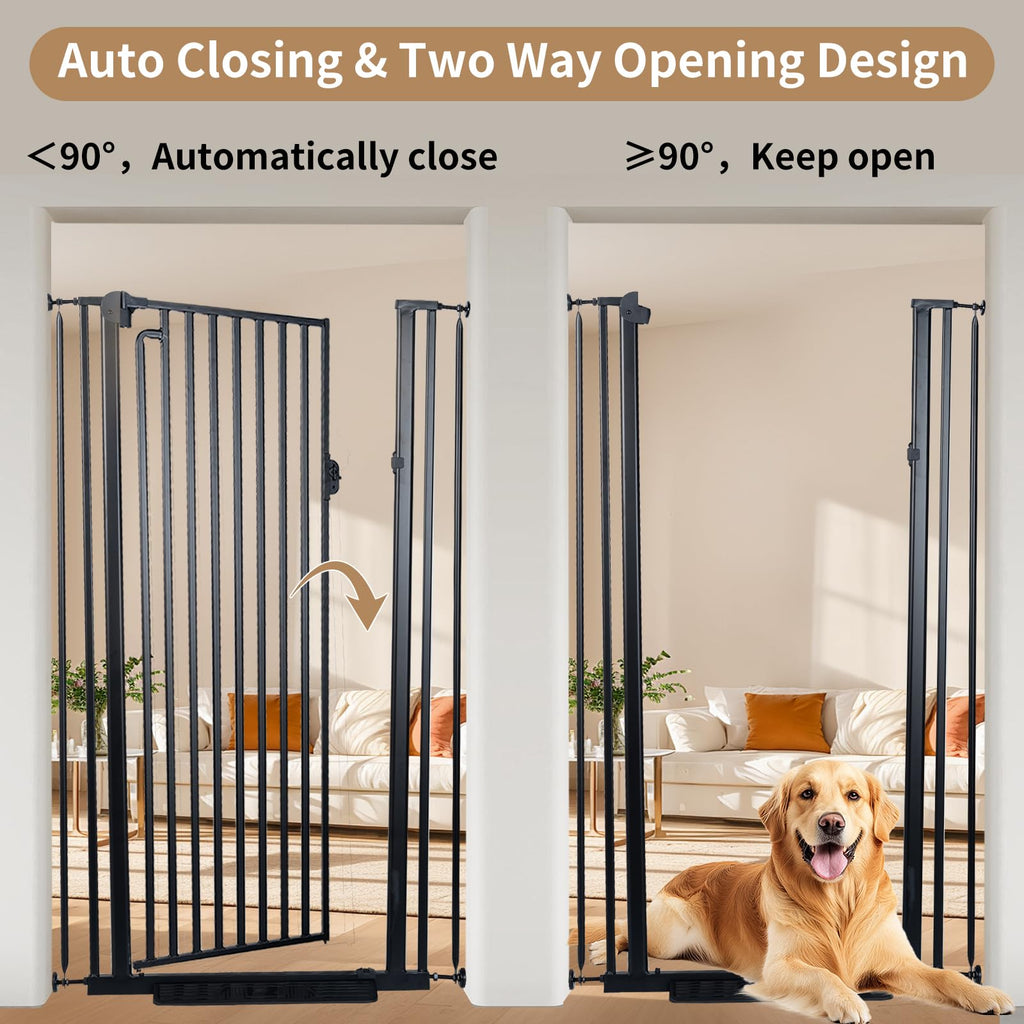 59" Extra Tall Cat Gate for Doorway, 29.4-33.4" Wide, Black