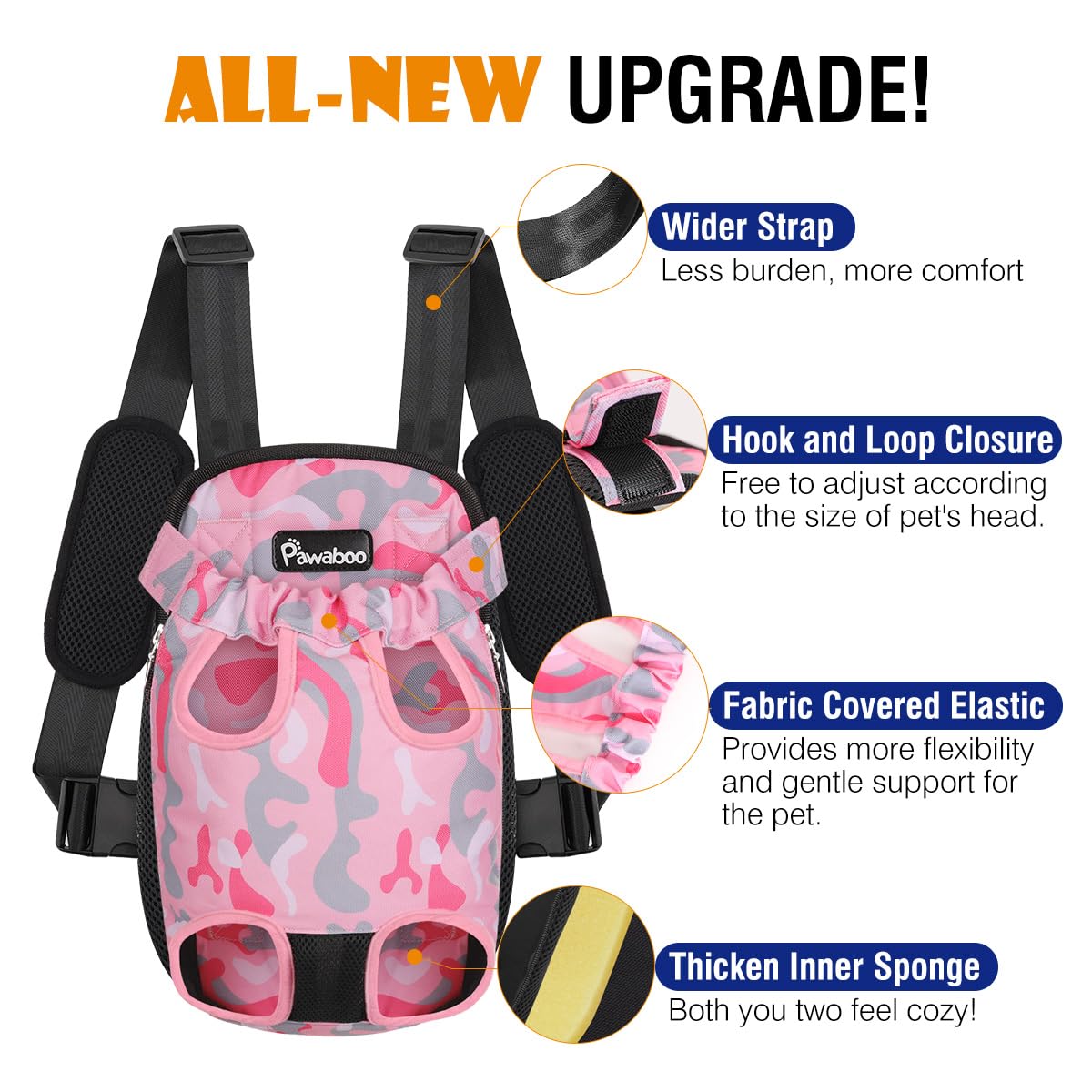 Pawaboo Pet Front Carrier Backpack for Small Medium Dogs