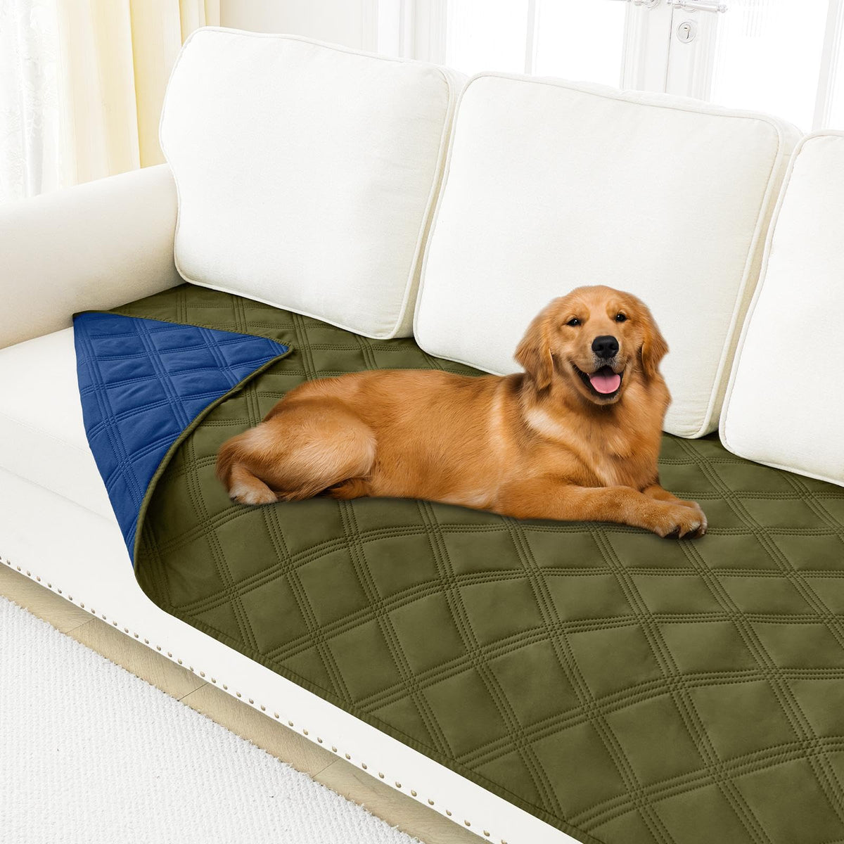 Smiry Waterproof Dog Bed Cover, Reversible Pet Blanket for Sofa Couch