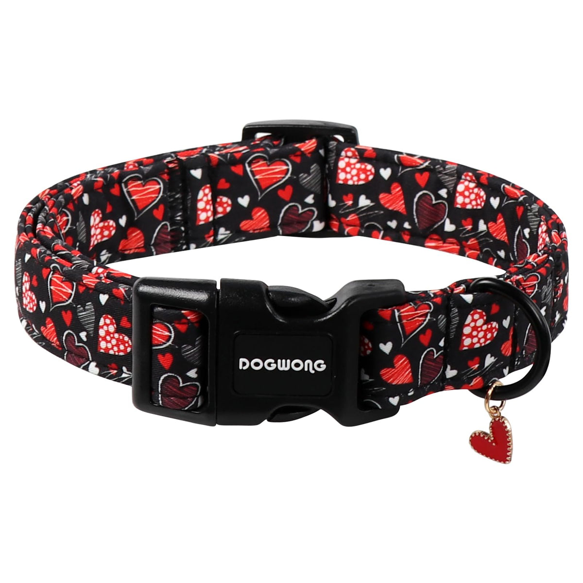 DOGWONG Cotton Hemp Dog Collar, Heavy-Duty Blue Dog Collar Adjustable Soft Natural Fabric Cute Wedding Puppy Necklace for Small Medium Large Dogs