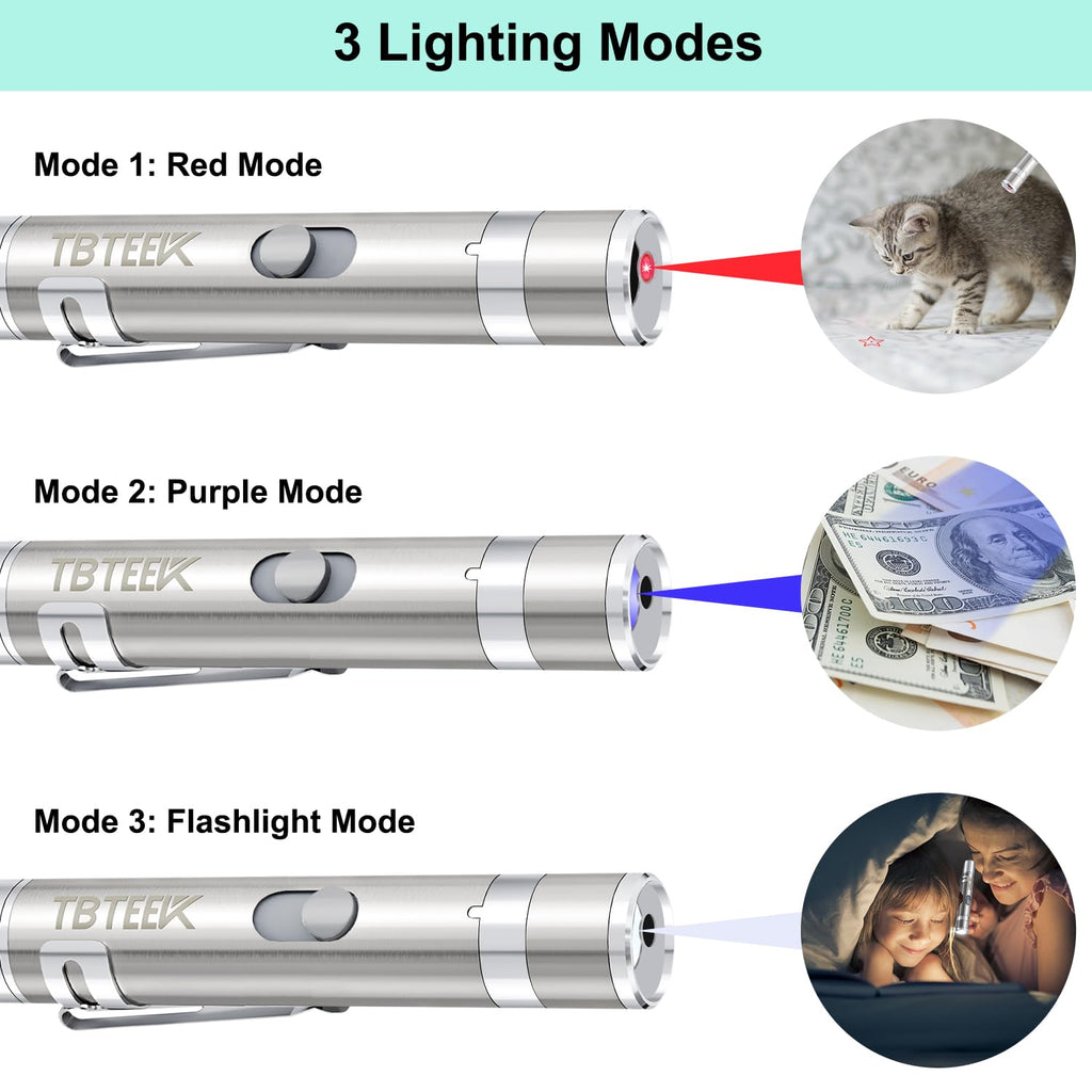TBTeek Cat Toy 7 Light Modes & Adjustable Patterns Cat Mouse Toy (2 Pack)