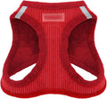 Best Pet Supplies - All Weather Plush, Reflective, No Pull Harness for Small, Medium Dogs, Cats - Secure with Hook & Loop Fastener, Buckle, Double D-Rings - Red Corduroy, XS