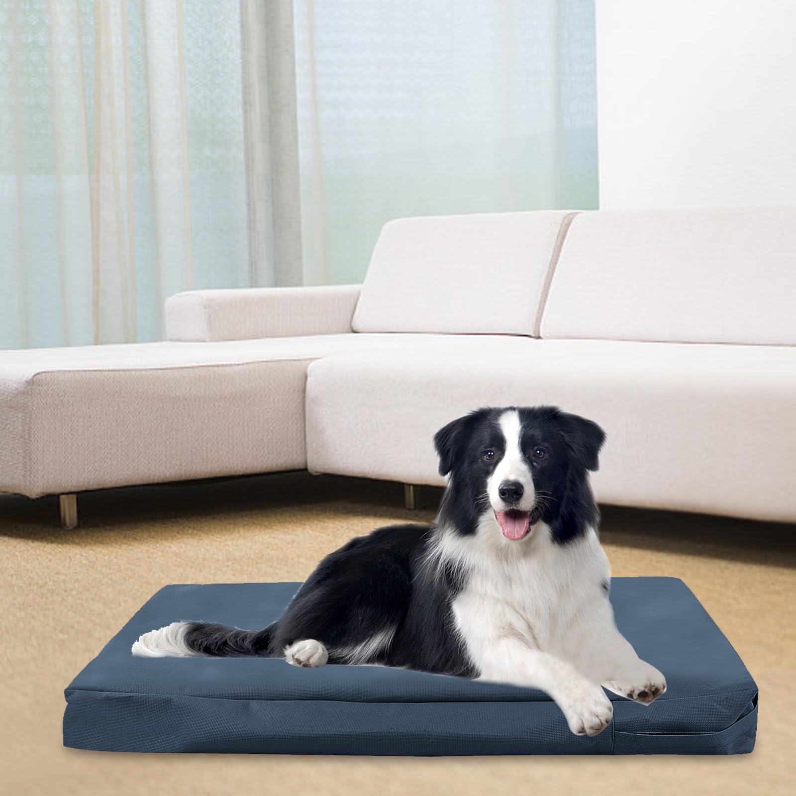Waterproof Dog Bed Cover Replacement for 42 Inch Wire Crates, Heavy Duty Oxford Fabric Pet Bed Sleeve with Zipper, Washable & Durable Mattress Protector for Puppy, 40" L x 27" W x 4" H (Cover Only)