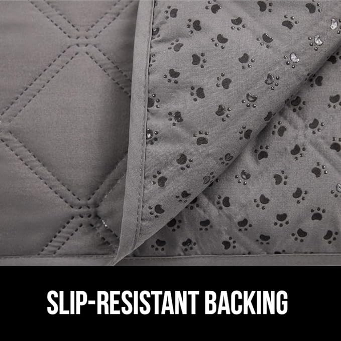GORILLA GRIP Waterproof Bed Cover for Dogs, 82x82, Gripped Slip Resistant Backing, Leak Proof Washable Dog Blanket Covers Sofa, Couch, Sectional, Crate, Car, RV Seats, Pet Puppy Essentials, Charcoal
