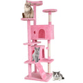 BestPet | 70" Cat Tree Tower | Pink | Sturdy, Easy to Assemble, Multi-Level Activity Center with Sisal Scratching Posts, Condos, Perches, Hanging Cat Toys, Observation Decks & Ladder