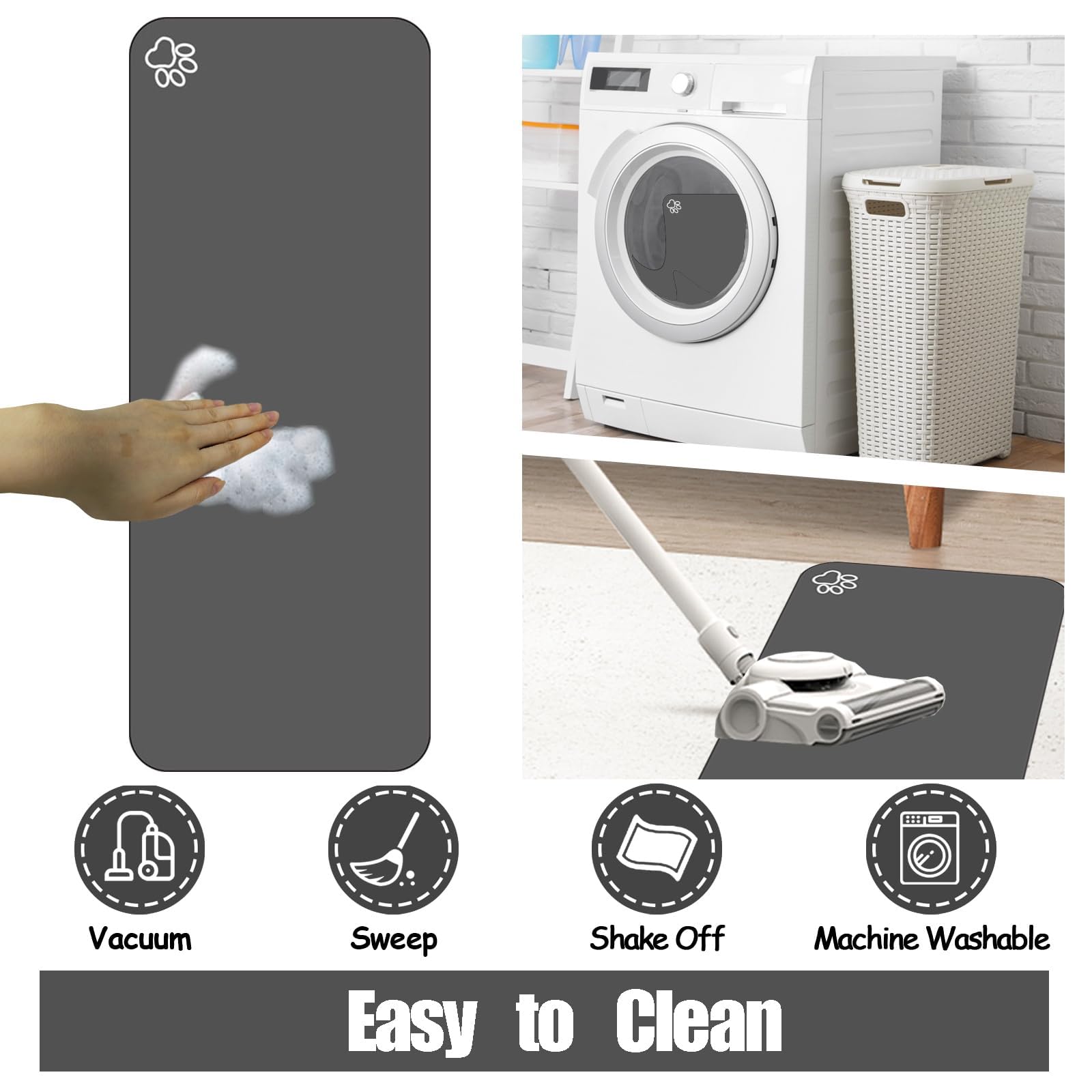 Large Pet Feeding Mat, Absorbent Quick Dry Dog Mat for Food and Water Bowl, Non Skid Cat Bowl Mat, No Stains for Pet Water Dispenser Pet Supplies for Messy Drinkers