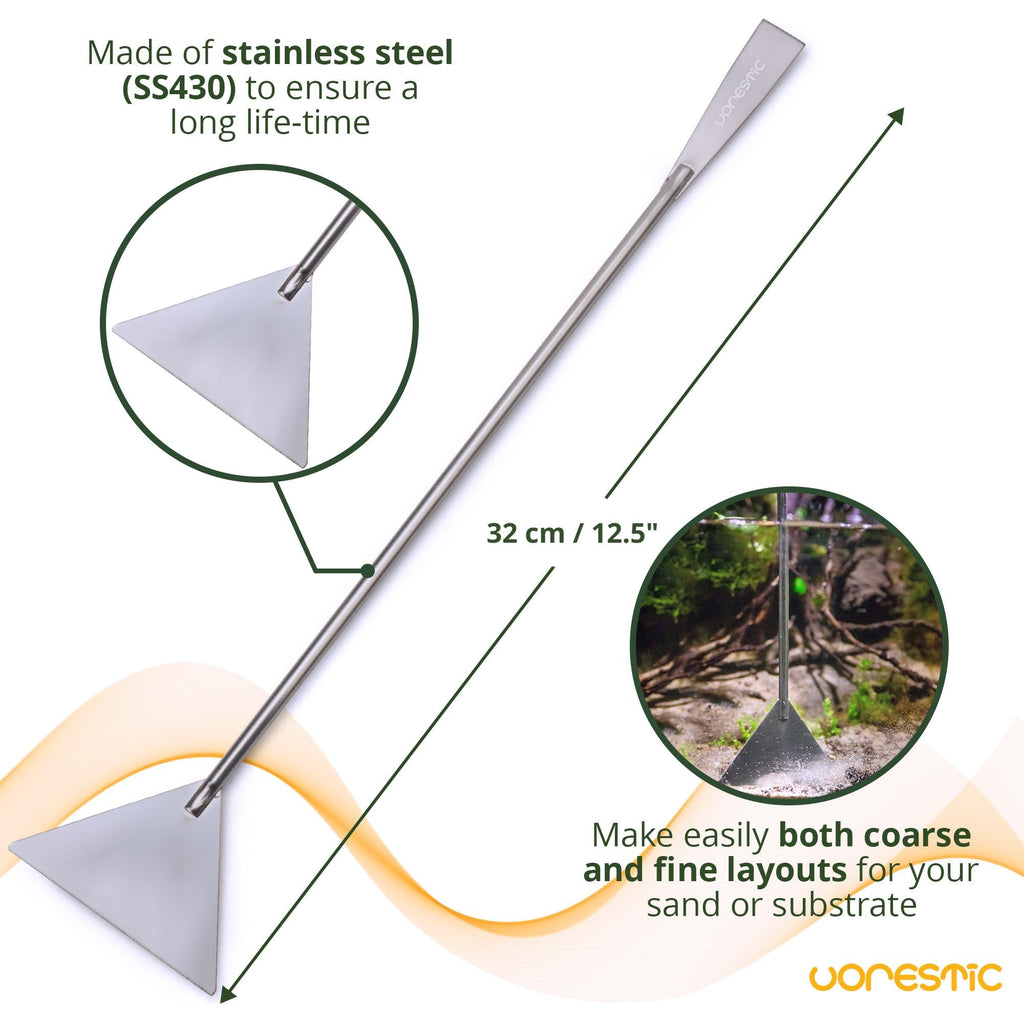 VORESTIC 4Pcs Aquascaping Tools, Stainless Steel Aquarium Tweezers, Scissors and Spatula - Aquascape Tools Set for Trimming, Maintenance