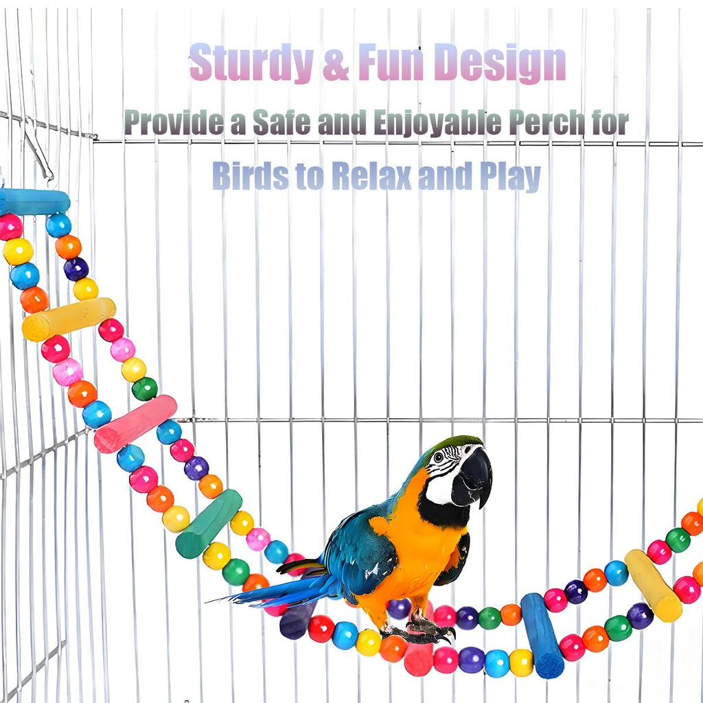 TARANDUS Flexible Wooden Bird Ladder Bridge for Cages, 30 in, 12 Steps