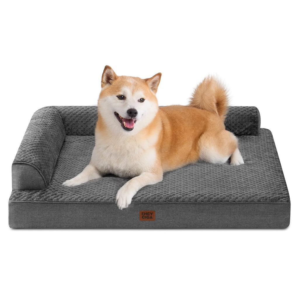 EHEYCIGA Orthopedic Dog Bed Medium Size, Memory Foam Dog Bed, Navy Blue