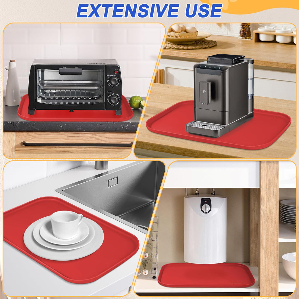 SMILOOL Waterproof Silicone Pet Food Mat with Raised Edge for Dog & Cat