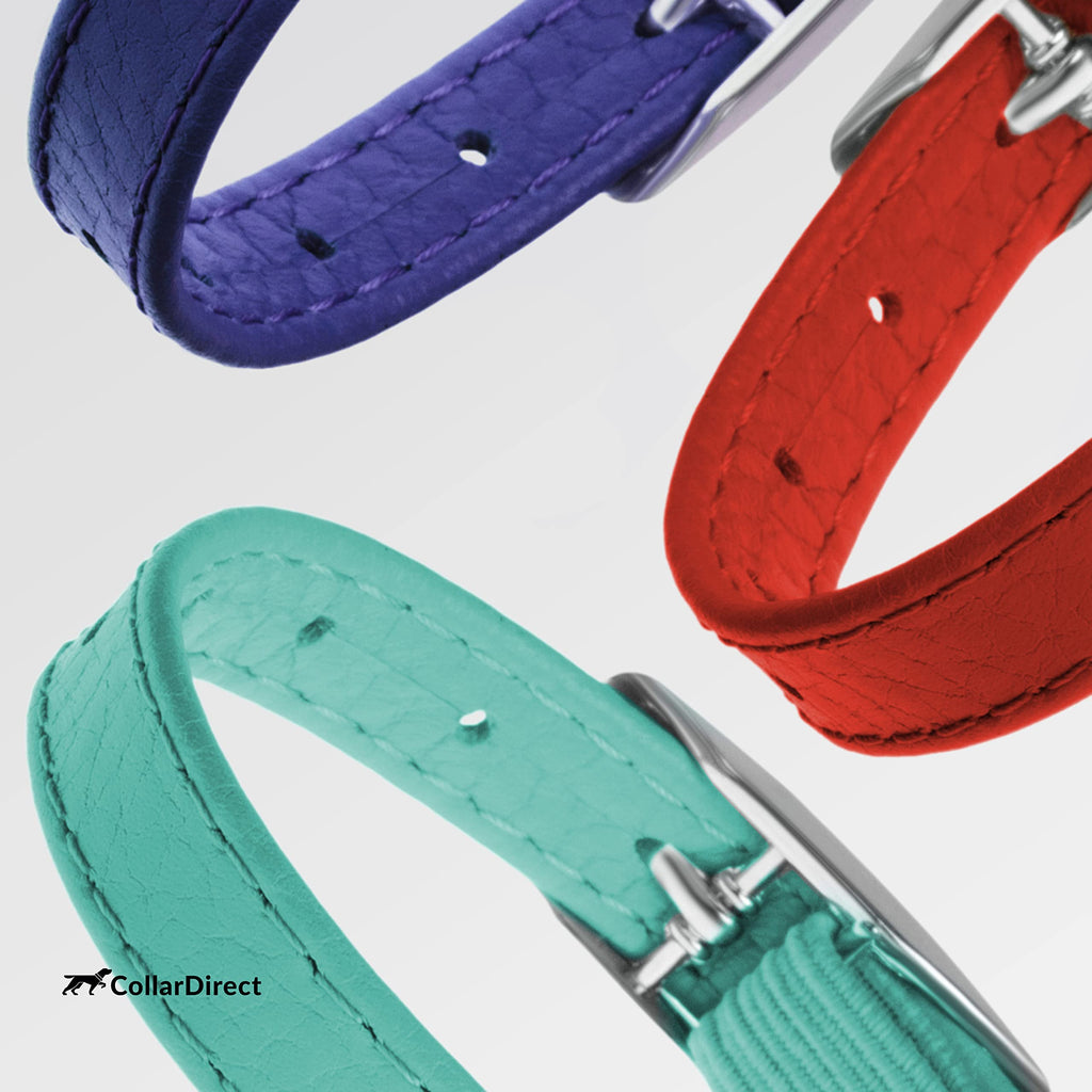 Soft Leather Cat Collar with Safety Elastic Strap