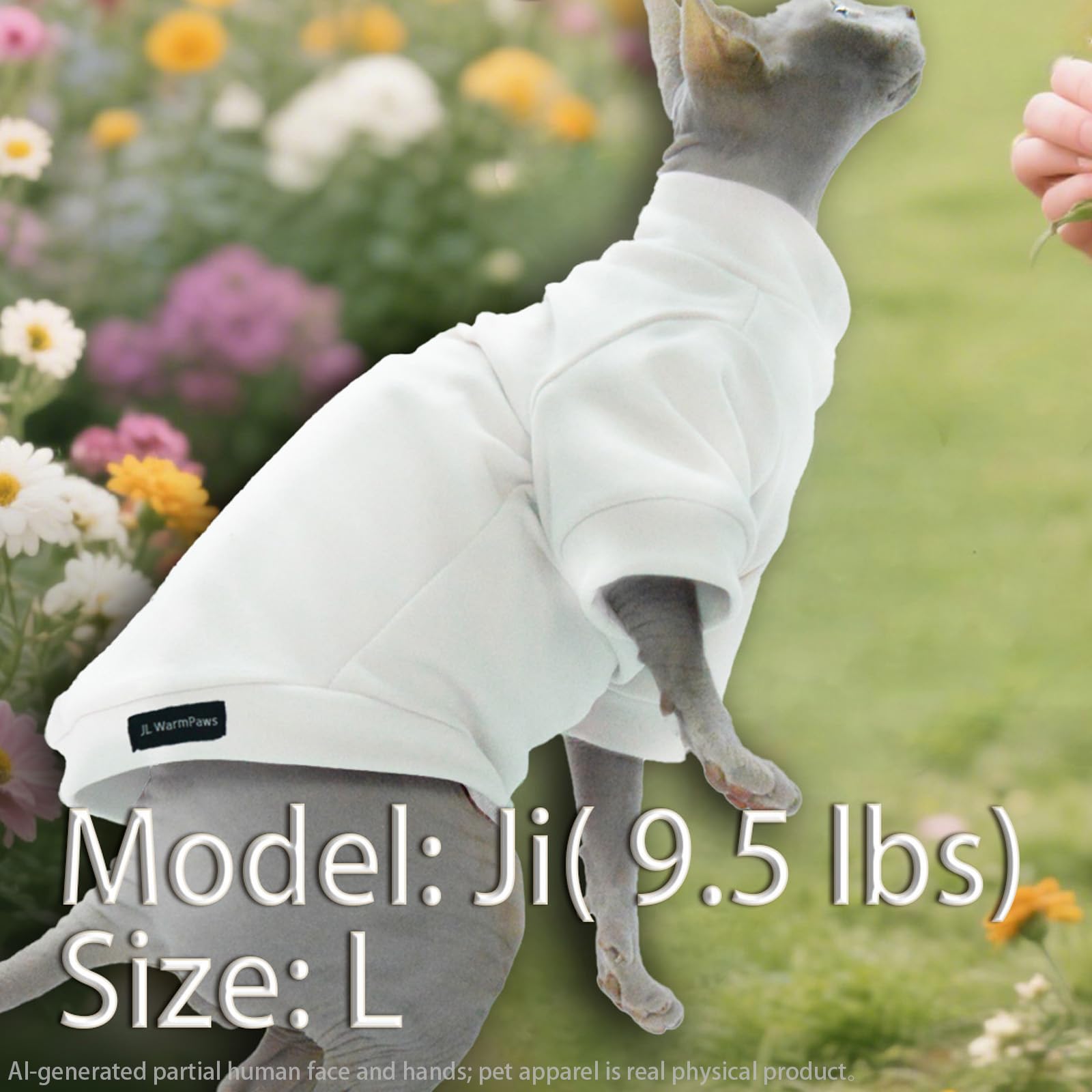 JL WarmPaws Sphynx Cat Clothes Fleece Cats&Small Dogs Pullover Sweater
