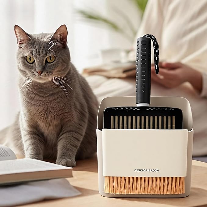 Accesfire Cat Litter Scoop with Holder, Stainless Steel, Non-Slip Handle