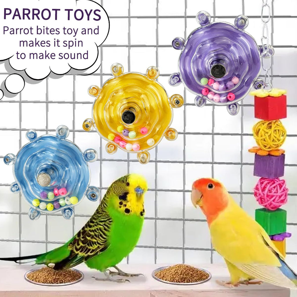 Lovebird Toys, Parakeet Toys for Conures, Small Bird Interactive Training Parrot Cage Bird Accessories, Budgie Toys, Cockatiel Toys,Conure Toys,Small Educational Fun Toy for Parakeets(Purple)