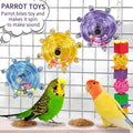 Lovebird Toys, Parakeet Toys for Conures, Small Bird Interactive Training Parrot Cage Bird Accessories, Budgie Toys, Cockatiel Toys,Conure Toys,Small Educational Fun Toy for Parakeets(Purple)