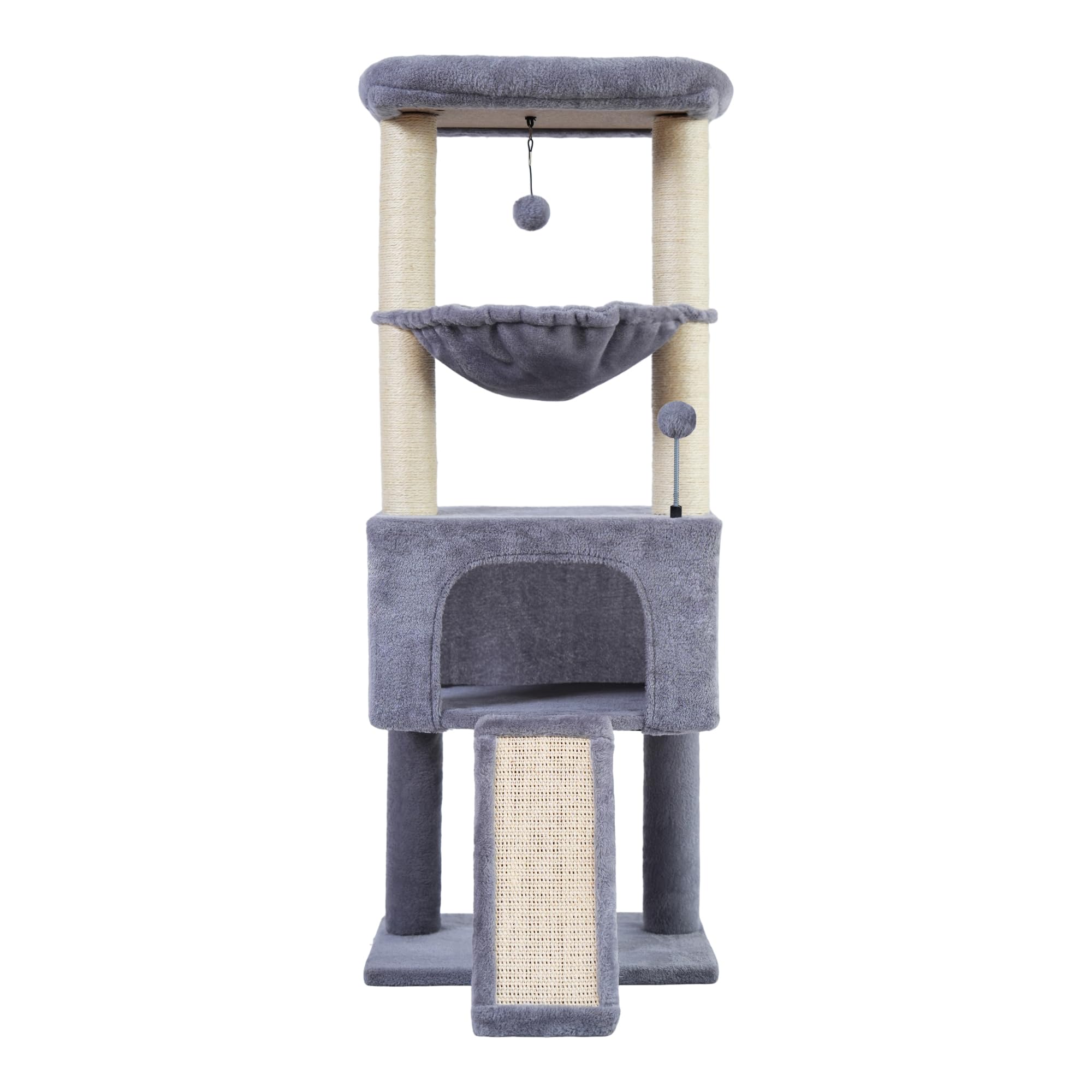 ROYPET Fashion Design 43.3" Cat Trees with Cat Houses,Grey