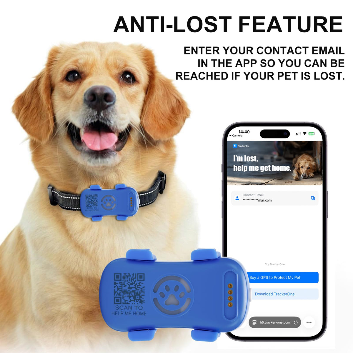 Pet GPS Tracker for Dogs & Cats |Real-Time Location | Subscription Required