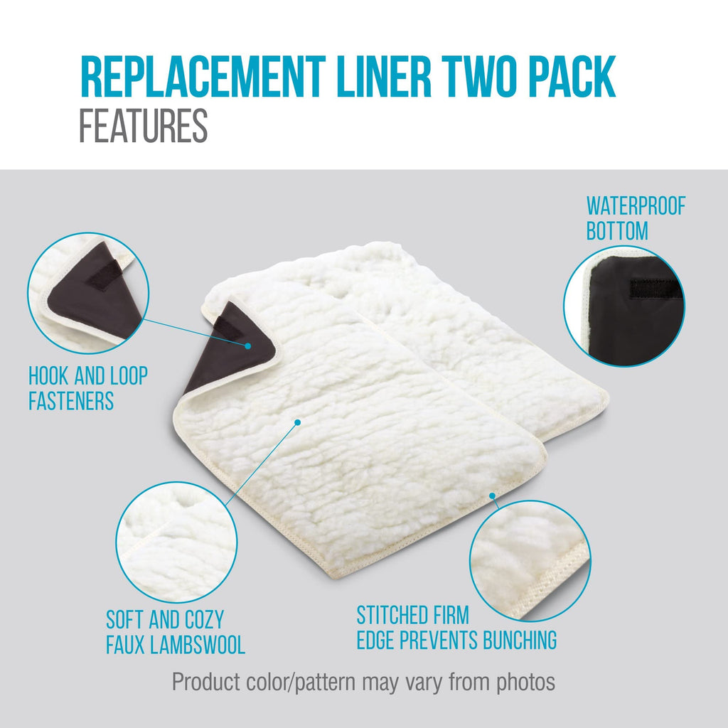 Sherpa Replacement Liners for Travel Pet Carriers - Soft Absorbent Cat & Dog Kennel Pad with Waterproof Backing, Machine Washable Crate Pads, 19x12.25in - 2 Pack, White, Large