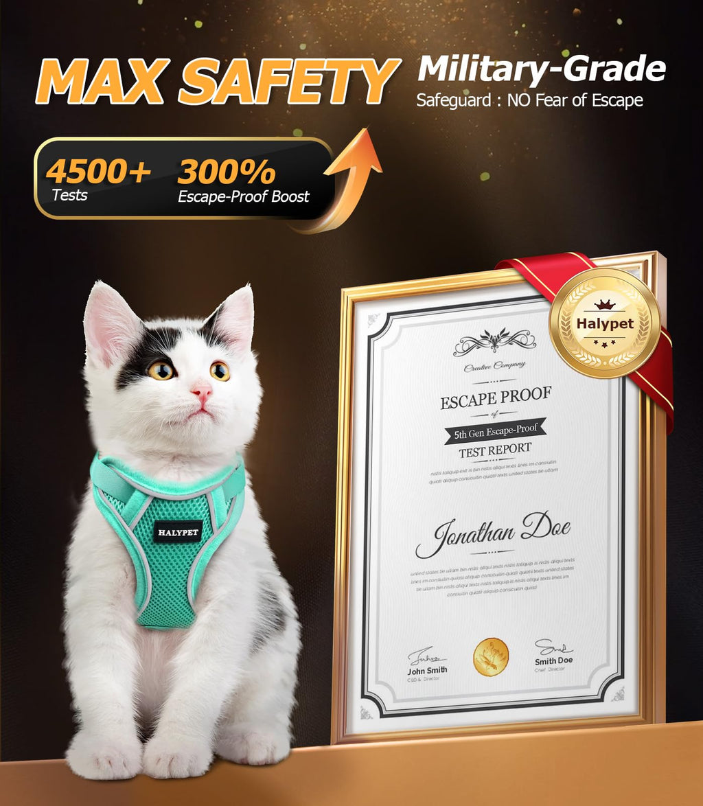 Cat Harness and Leash Set,Escape Proof Kitten Harness,Green