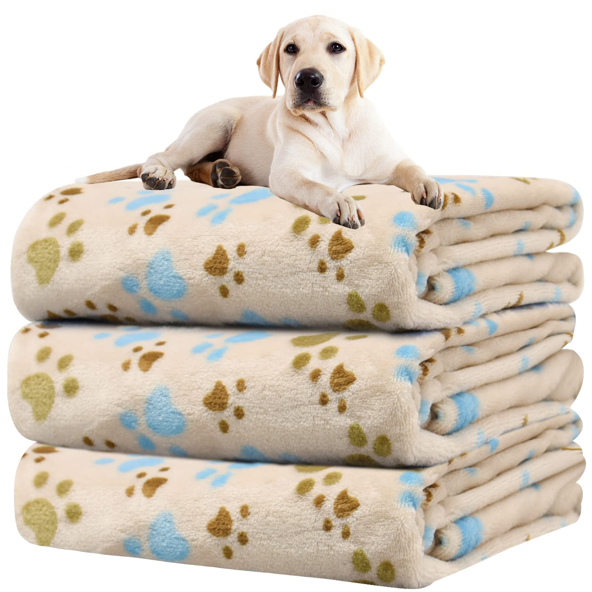 Rezutan 3 Pack Premium Soft Dog Blanket for Medium Dogs Puppy & Cat