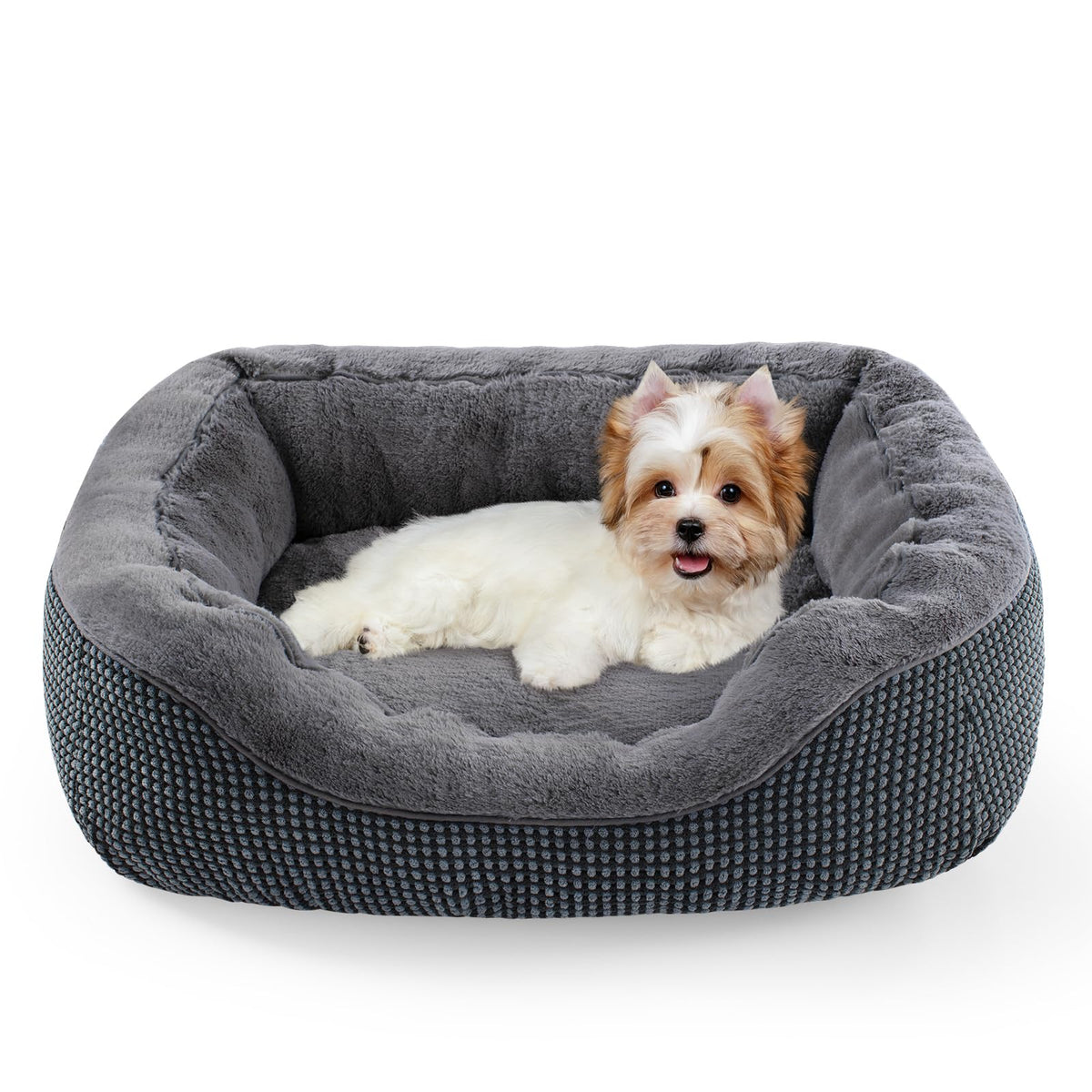 INVENHO Small Dog Bed for Small Dogs, Cat Beds for Indoor Cats Washable, Orthopedic Dog Bed, Warming Soft Calming Sleeping Puppy Bed Durable Pet Bed with Anti-Slip Bottom S(20"x19"x6")