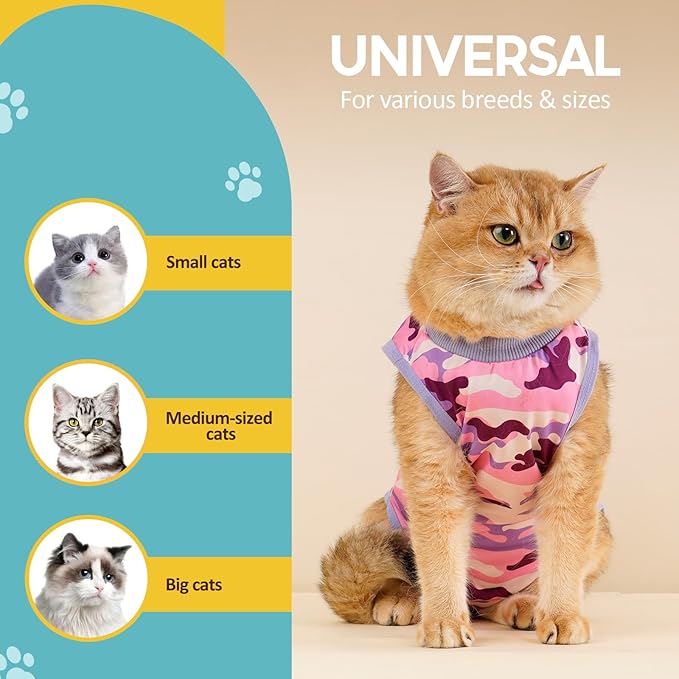 Avont Cat Recovery Suit - Kitten Onesie for Cats After Surgery