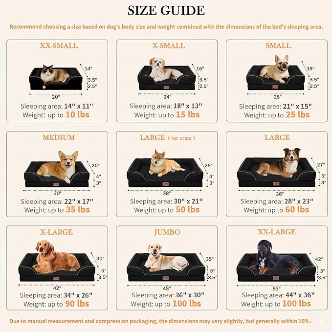 Comfort Expression Waterproof Orthopedic Dog Beds for Large Sized Dog