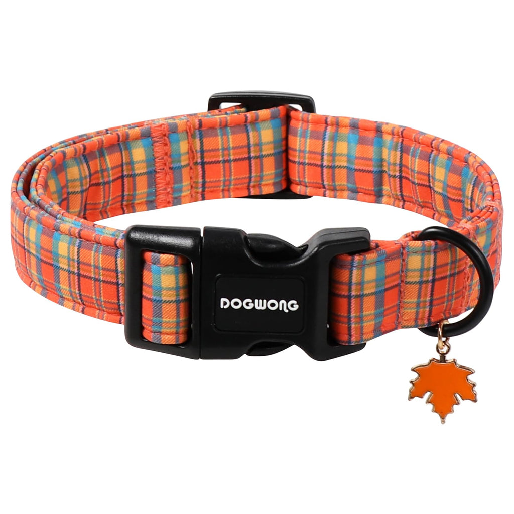 DOGWONG Fall Pumpkin Dog Collar- Cute Daisy Pumpkin Dog Collars Adjustable Orange Halloween Thanksgiving Dog Collar for Small Medium Large Dogs M — XS — L — M