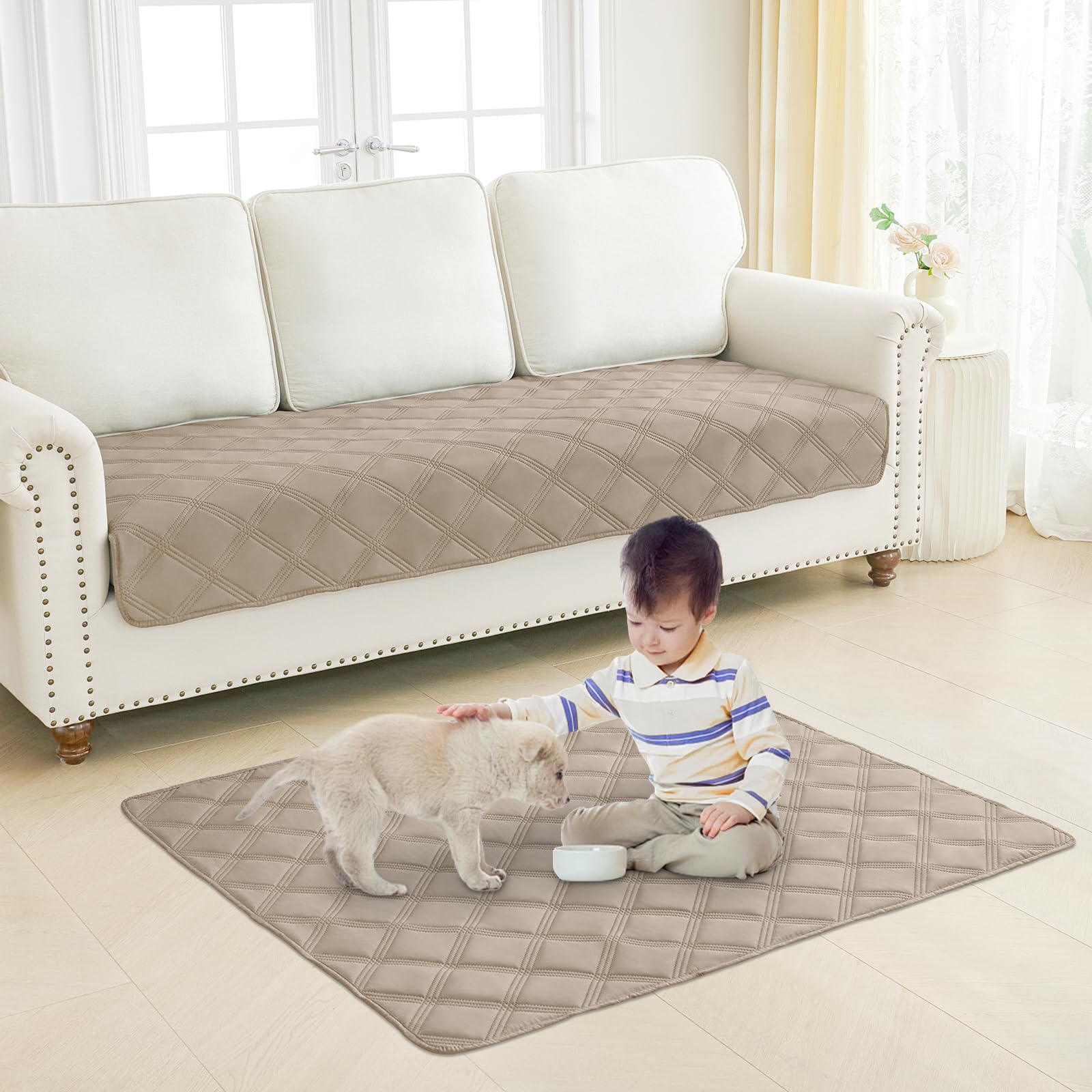 Smiry Waterproof Dog Bed Cover, Reversible Pet Blanket for Sofa Couch