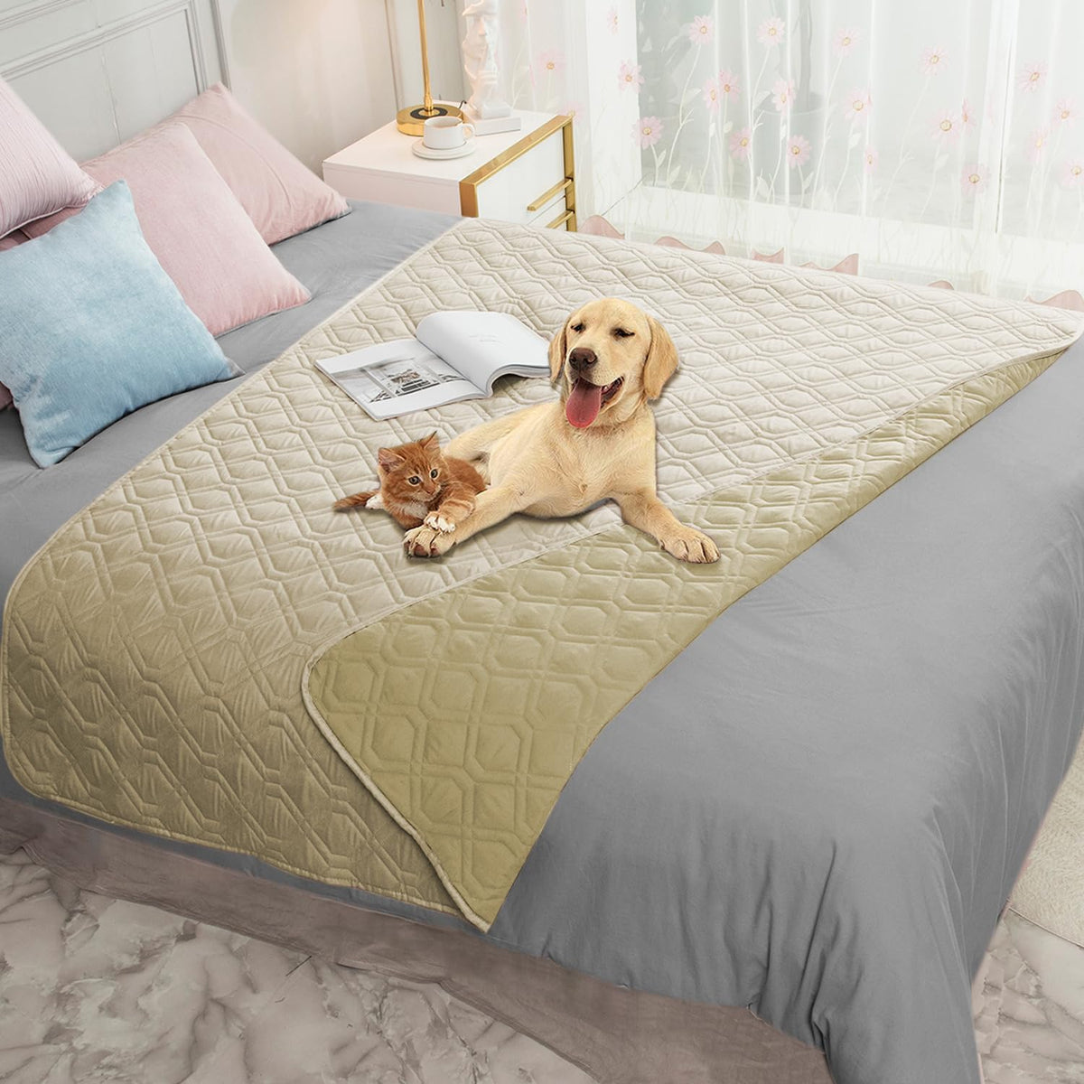 Ameritex Waterproof Dog Bed Cover Pet Blanket for Furniture Bed Couch Sofa Reversible