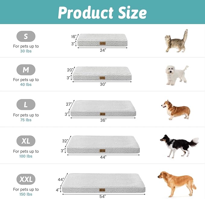 COZY KISS Flat Dog Bed Mat Washable for Extra Large Dogs, XL 44x32 inch