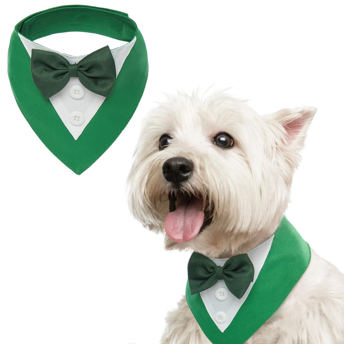FUAMEY Dog Tuxedo for Large Dogs Suit Bandana Wedding Outfit Bow Tie Collar