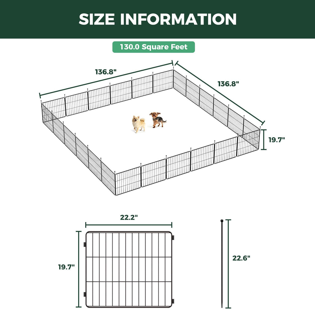 FXW MiniPaws Dog Playpen, Indoor, Yard & RV Camping, 32" H, 24 Panels