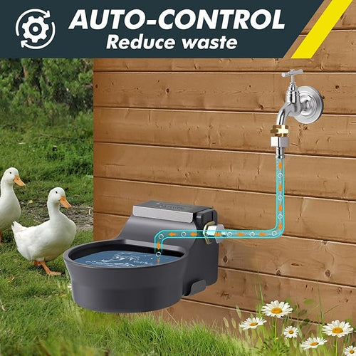 67OZ Automatic Water Dispenser for Dogs Patented Auto-Filling Dog Water Bowl Dispenser Wall-Mount Saving Space Outdoor Automatic Dog Water Feeder Includes Fixed Part Copper Connector 3/4'' Water Hose