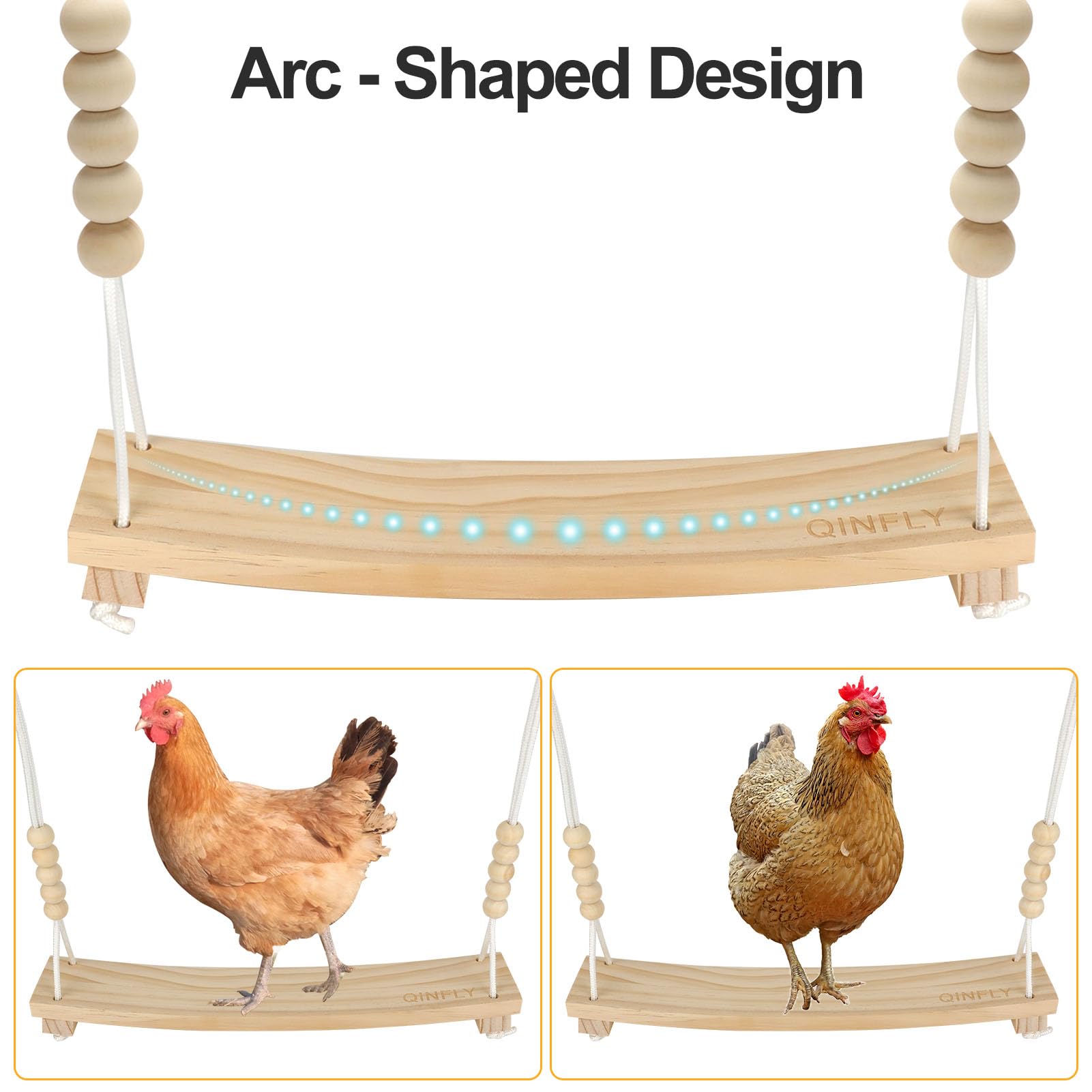 Qinfly Arc-Shaped Chicken Swing Enrichment Toys for Coop Accessories