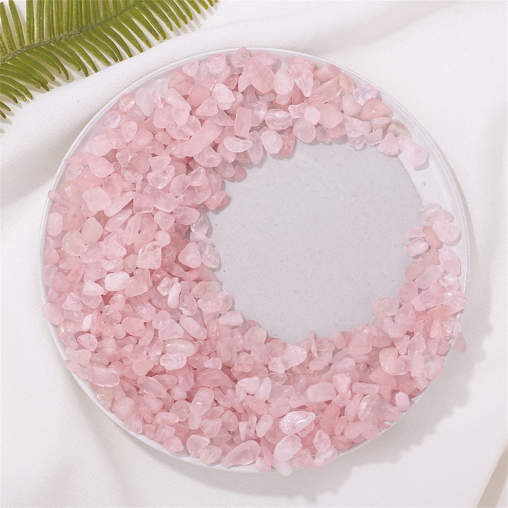 1lb Rose Quartz Aquarium Gravel Rocks Natural Tumbled Healing Crystal Chips Bulk Gemstones Tumbled Crushed Stones for Fountain Vase Filler Planters Decorative Fish Tank Potted Reiki Energy Balancing