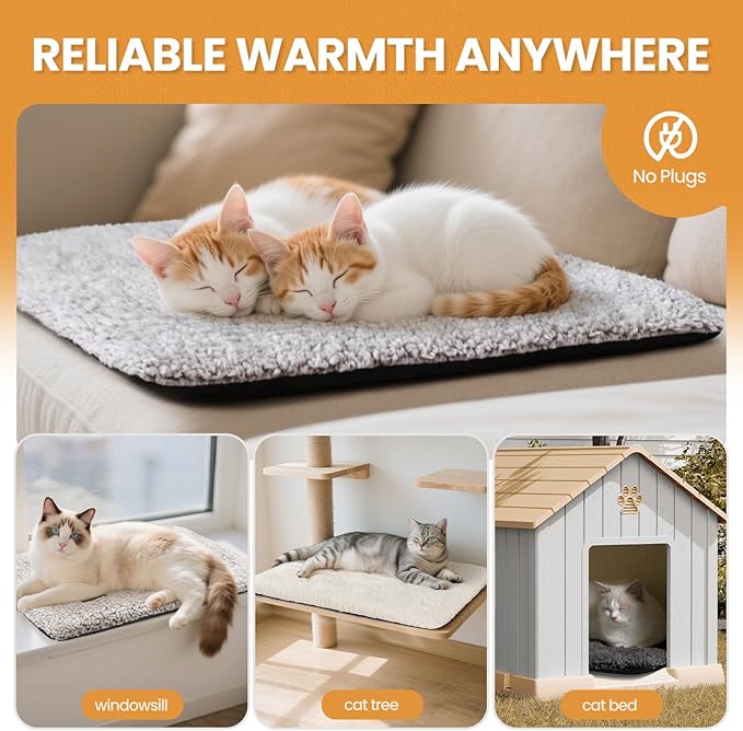 Self Warming Cat Bed Self Heating Cat Dog Mat Pad 24 x 18 in Extra Warm