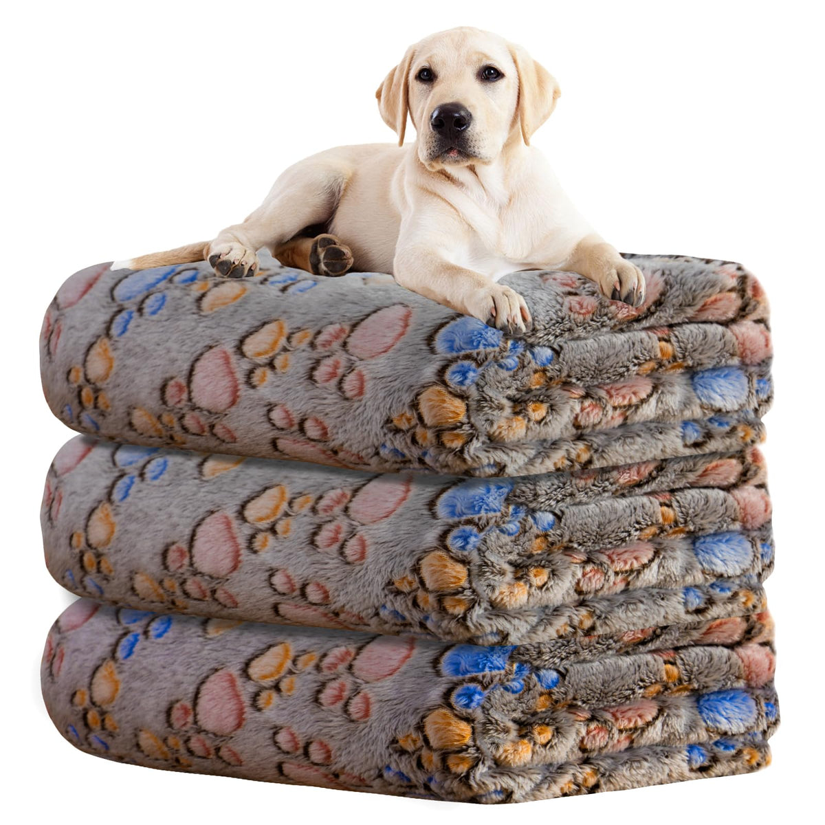 Rezutan 3 Pack Premium Soft Dog Blanket for Medium Dogs Puppy & Cat