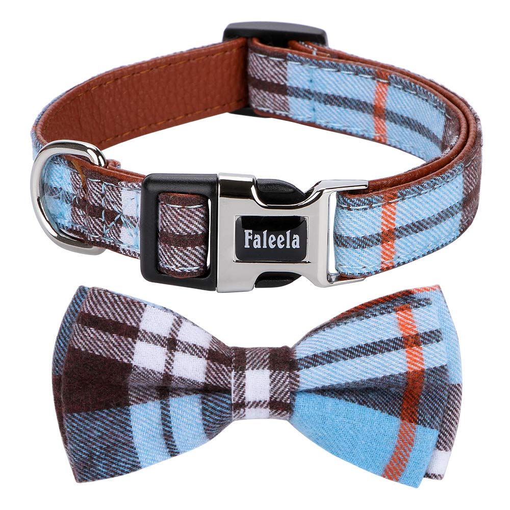 Faleela Cute Soft Girl Christmas Dog Collar with Bow, Bowtie Dog Collar for Boy,Detachable Adjustable Collar for Small Medium Large Pet