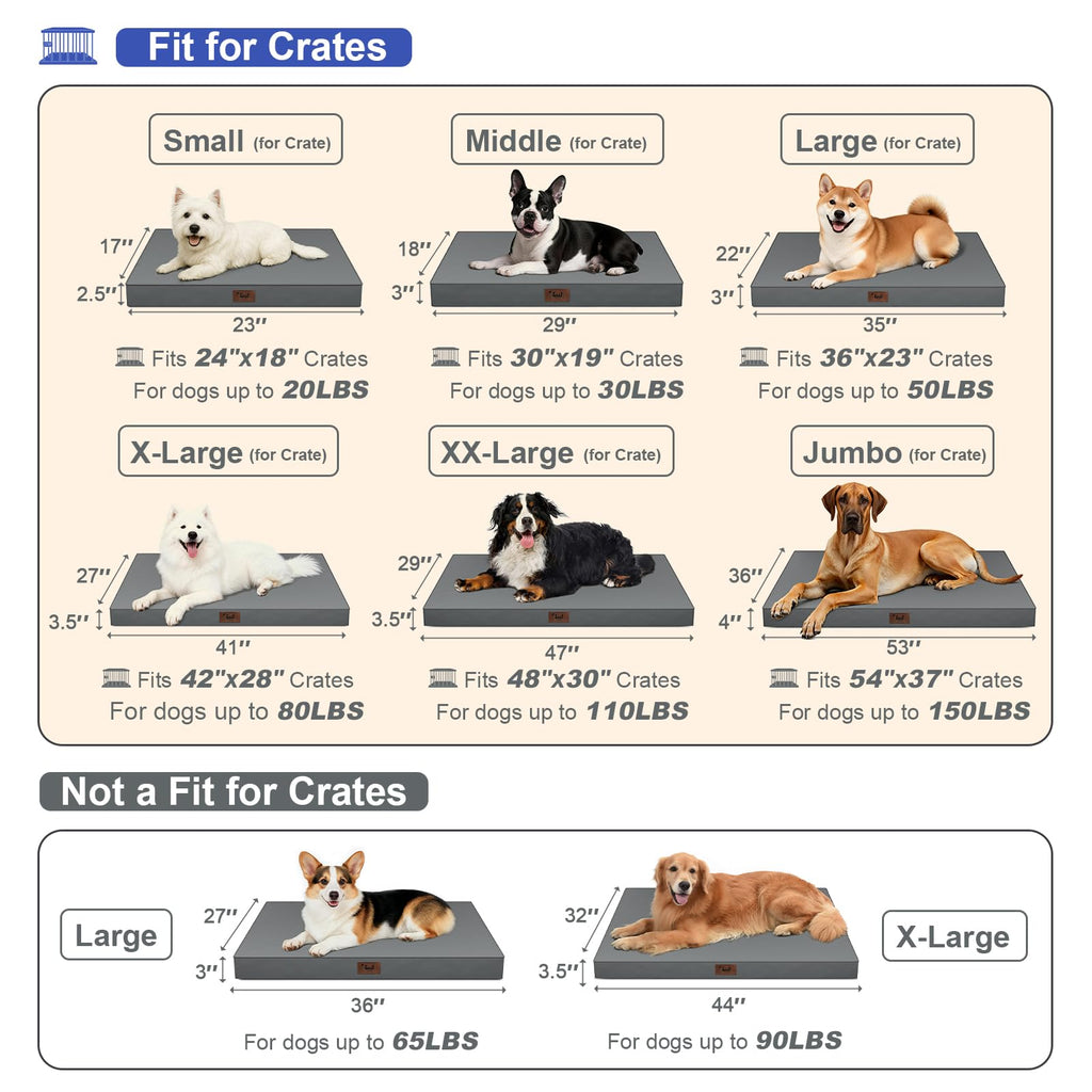 Tail Stories Outdoor Extra Large Dog Crate Bed XXL for Giant Breed Dogs