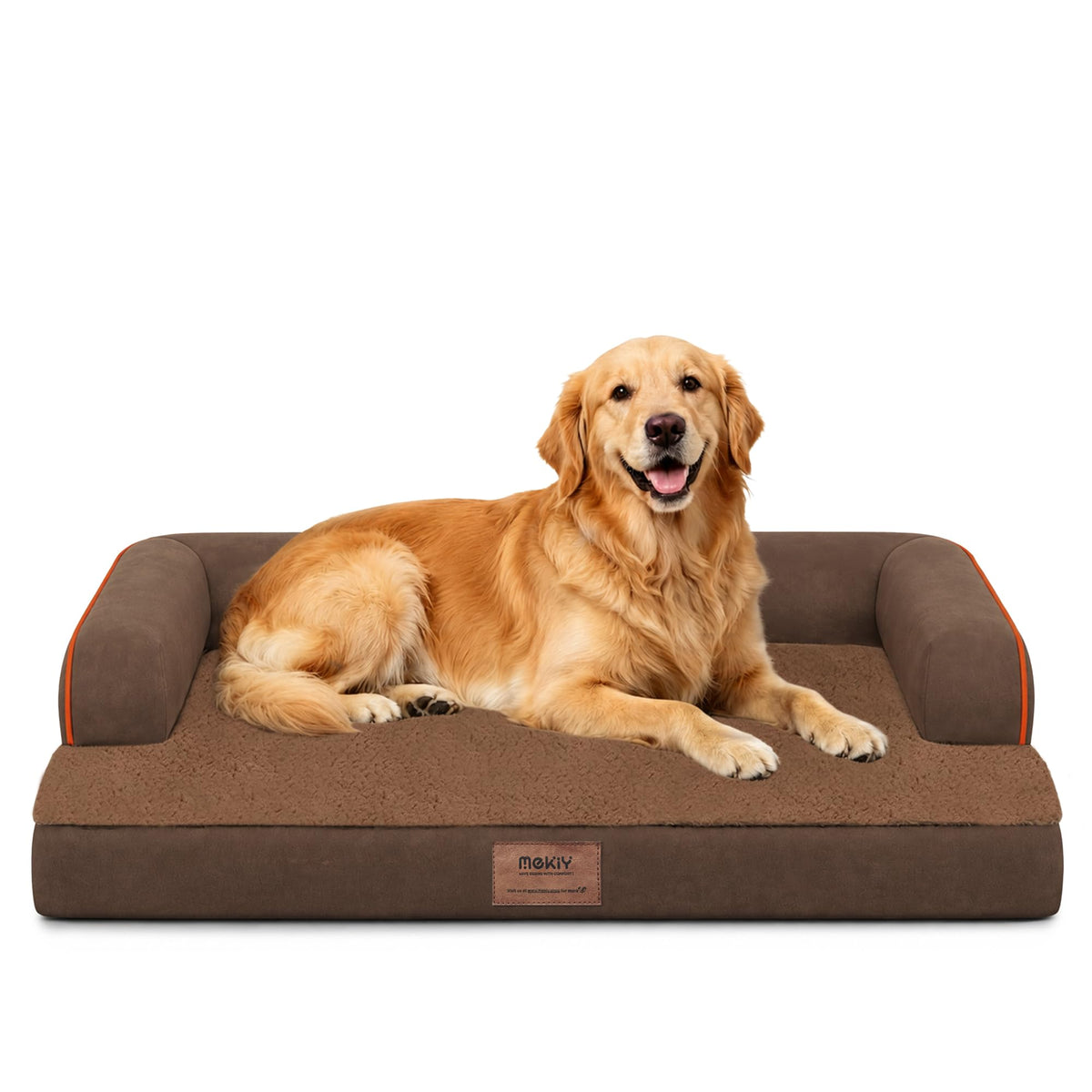 MEKIY Orthopedic Waterproof Dog Bed with Bolster for Extra Large Size Dogs