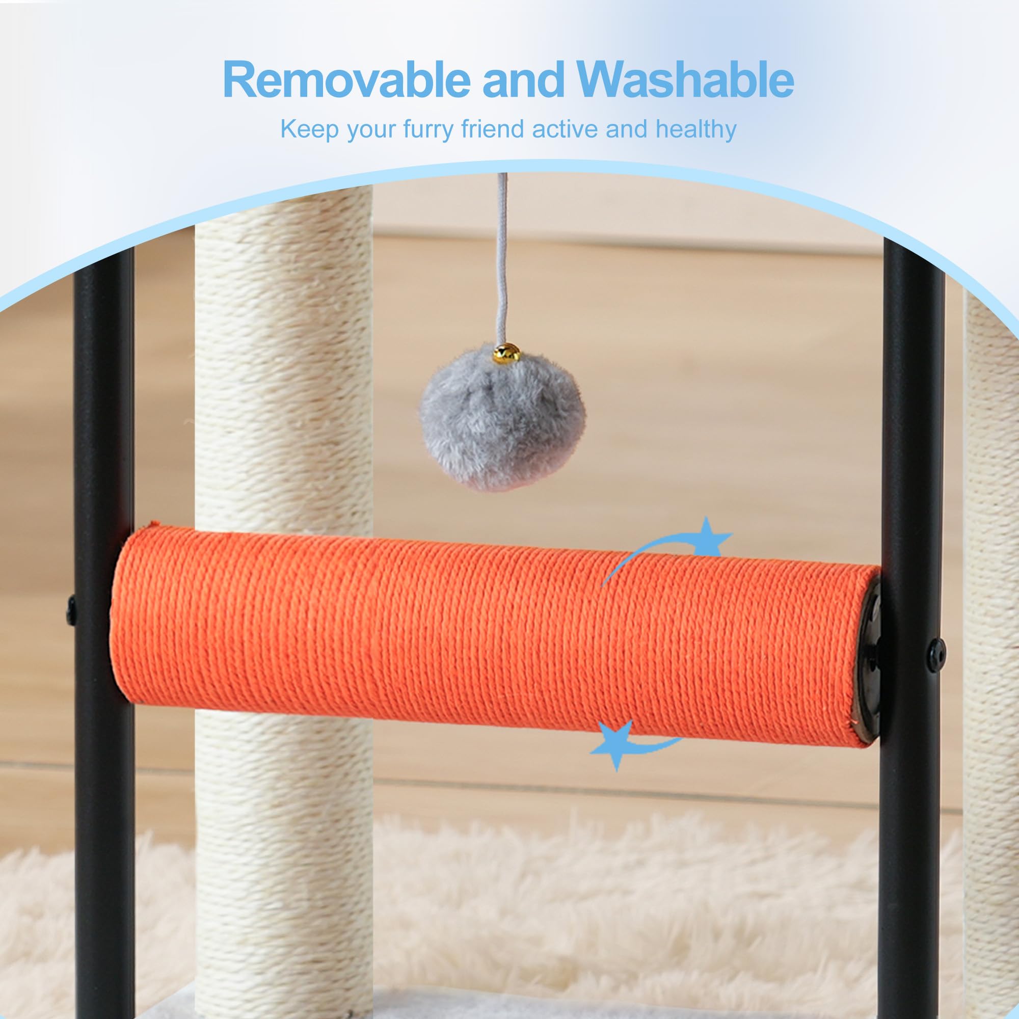 Hey-brother Cat Tree, Sturdy Tower with Sisal-Wrapped Columns, MPJ010SW