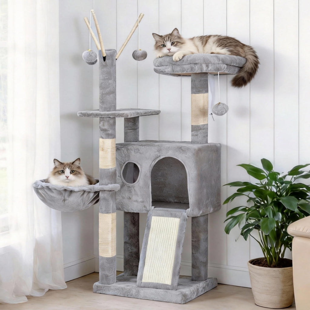 Hey-brother Cat Tree Tower with Removable Toys, Scratching Posts, MPJ008SW