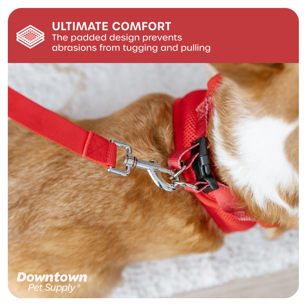 Downtown Pet Supply Step-in Dog Harness – No Pull, Adjustable Padded Mesh with Reflective Trim, Secure Buckle Strap – Comfortable & Breathable Small Dog Harness, X-Small, Red