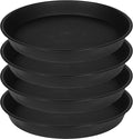 4 Pack of 16 17 inch Plant Saucer (15 inch Base), 2.3" Depth, Heavy Duty Deep Plant Trays for Pots, Plastic Plant Saucers for Indoors, Bird Bath Bowls, Drip Trays for Planter (17", Black)
