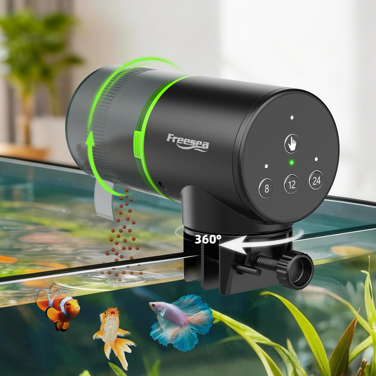 FREESEA Automatic Fish Feeder for Aquarium: Small Vacation Betta Feeder