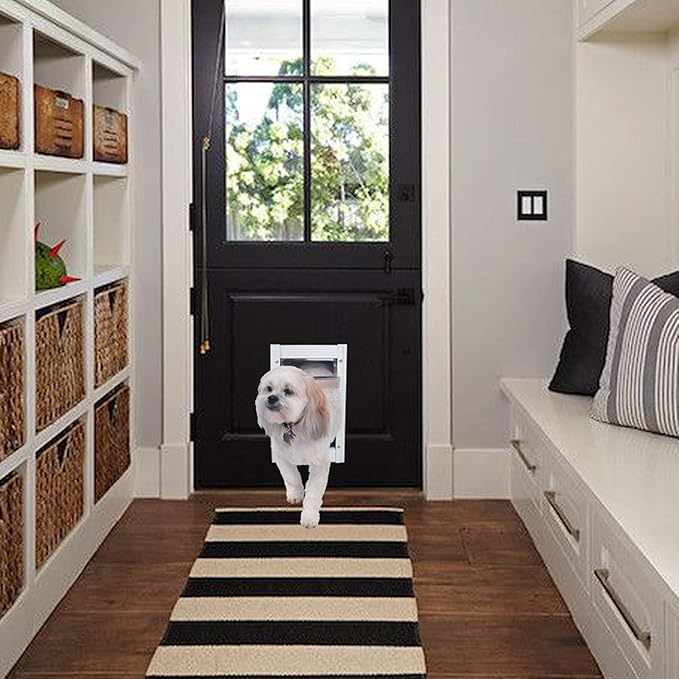 Ideal Pet Products Deluxe Aluminum Pet Door with Telescoping Frame, 10.5" x 15" Flap Size, White