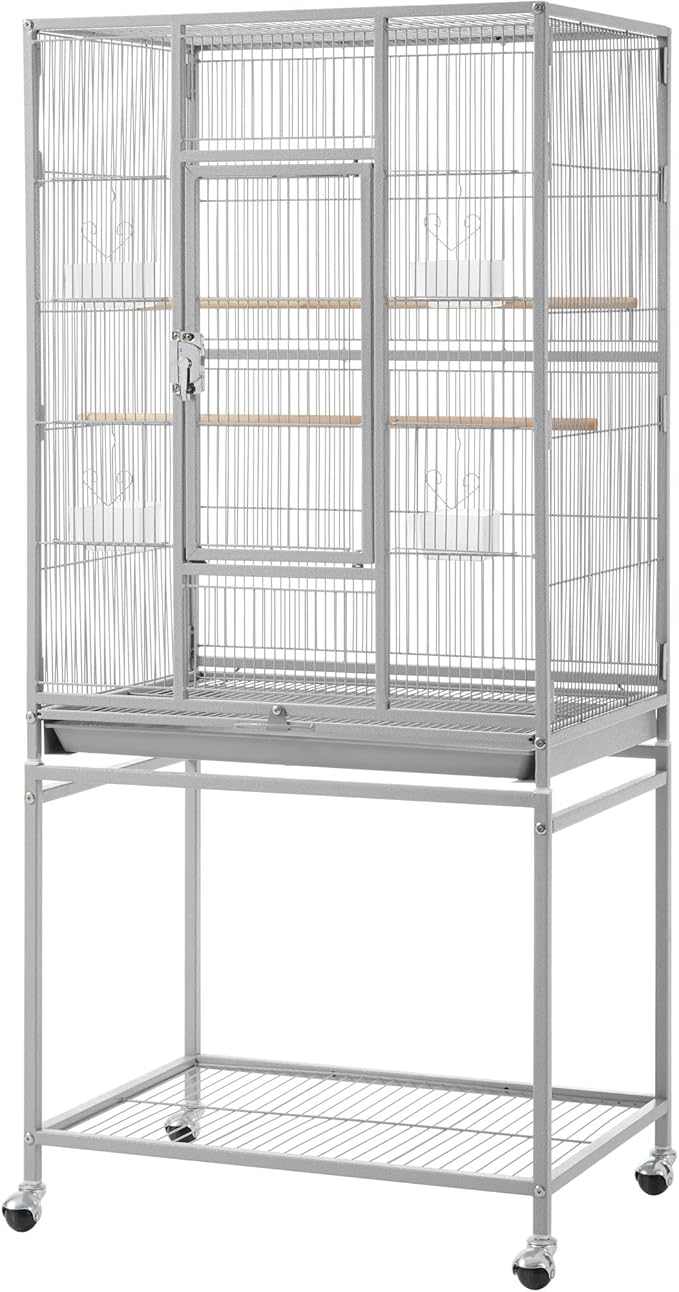 Topeakmart 53.5inch Large Bird Cage Metal Mobile Parrot Cage for Canary Pacific Parrotlet Lovebird Budgie Caique Senegal Green-cheeked Conure