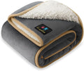 Luciphia Waterproof Pet Blanket, Liquid Pee Proof Dog Blanket for Sofa Bed Couch, Reversible Sherpa Fleece Furniture Protector Cover for Small Medium Large Dogs Cats, Grey+Beige Small（40" x 28"）