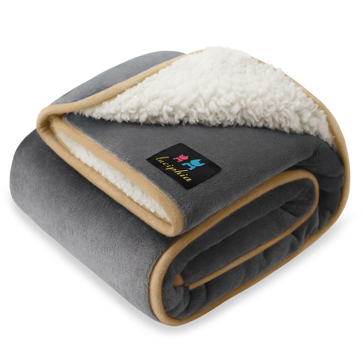 Luciphia Waterproof Blanket for Large Dog, Reversible Sherpa Couch Cover